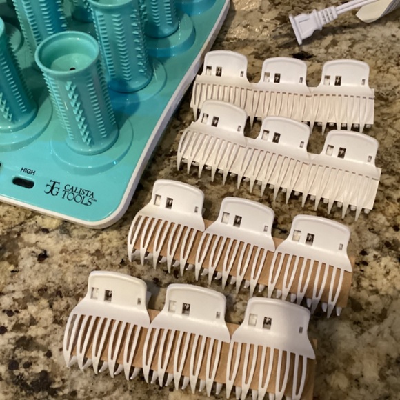 Calista Tools Set 12 body Hot Wavers heated Rollers Curlers Clips w/storage bag - Picture 5 of 6